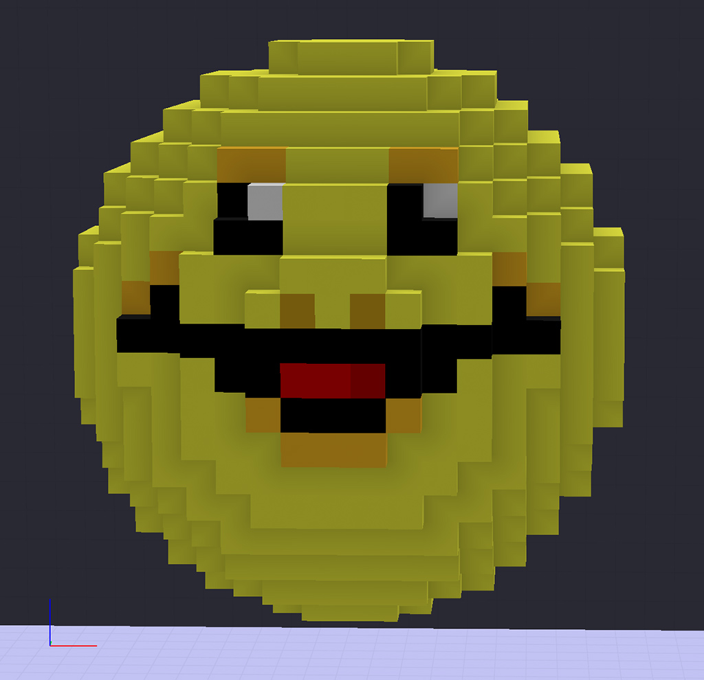 Smiley Emoji Voxel Art